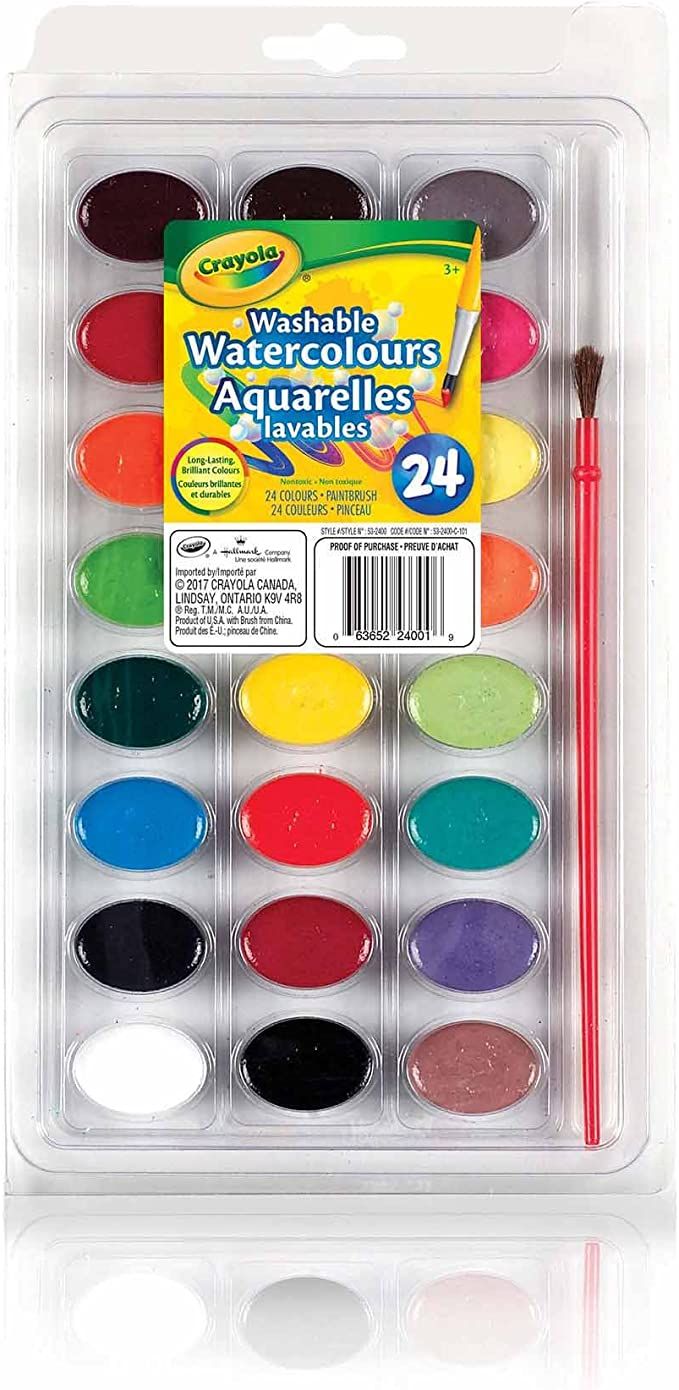 Crayola 24 Washable Watercolour Paint Arts & Crafts, 53-2400, Watercolour Paint - Amazon Canada | Amazon (CA)