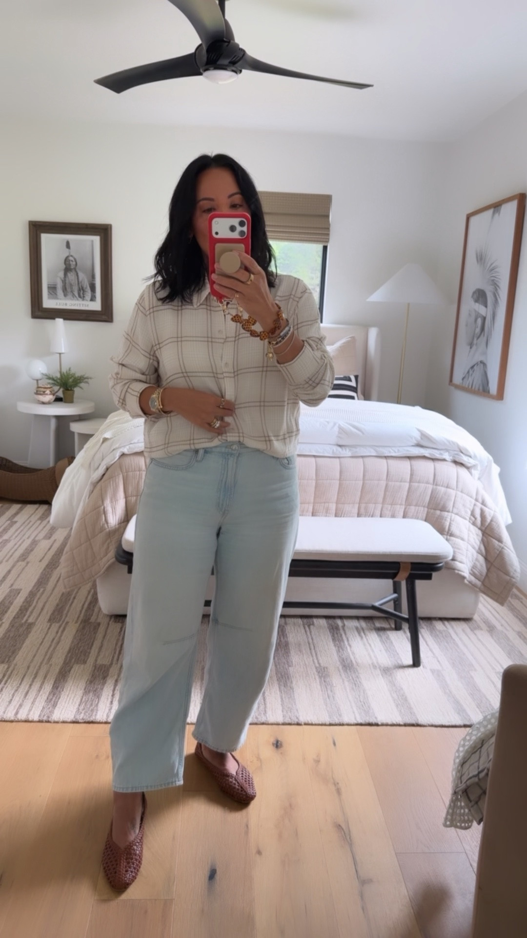Top size medium, jeans size 29 (I’m a curvy size 8, shoes run a little big so size down if you are between sizes.

#LTKMidsize #LTKOver40 #LTKootd