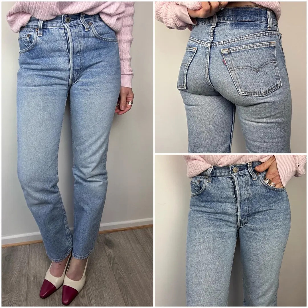 Levi's 501 Vintage W25/26 L28 Jeans 501s Blue Stonewash Faded 80s Levis Straight Leg Buttonfly Re... | Etsy (US)