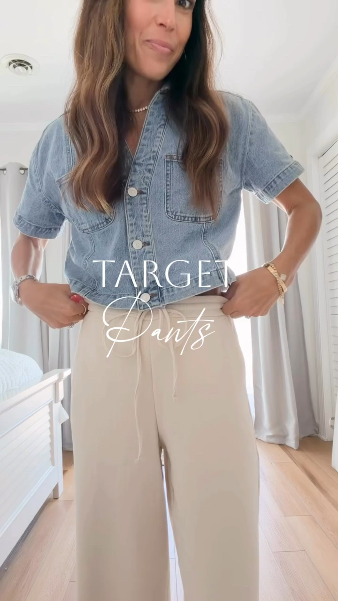 Loving these viral Target pants that don’t wrinkle 🙌🏻 and the perfect little denim top! 

#LTKgrwm #LTKSeasonal #LTKOver40