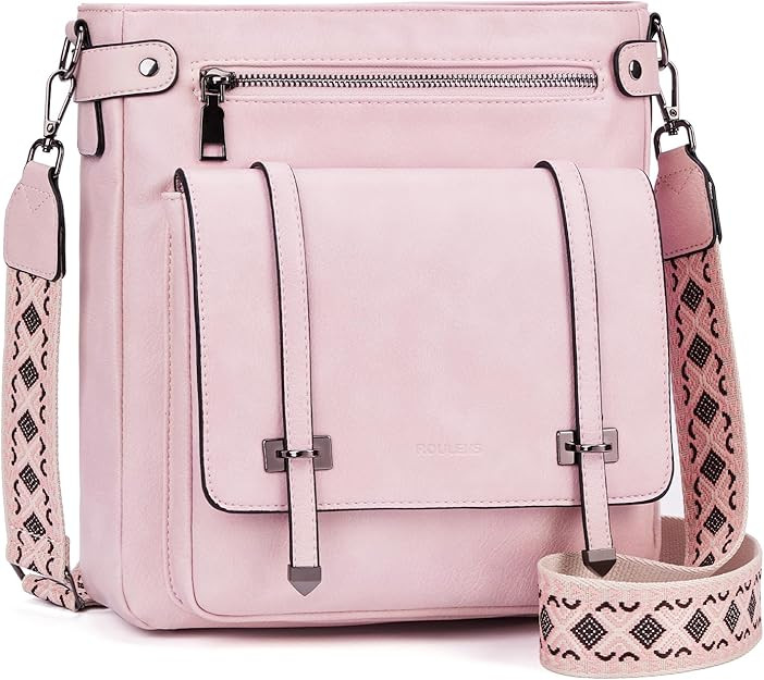 Roulens Crossbody Bags for Women,Multi Pocket Crossbody Purses Vegan Leather Shoulder Handbags Tr... | Amazon (US)