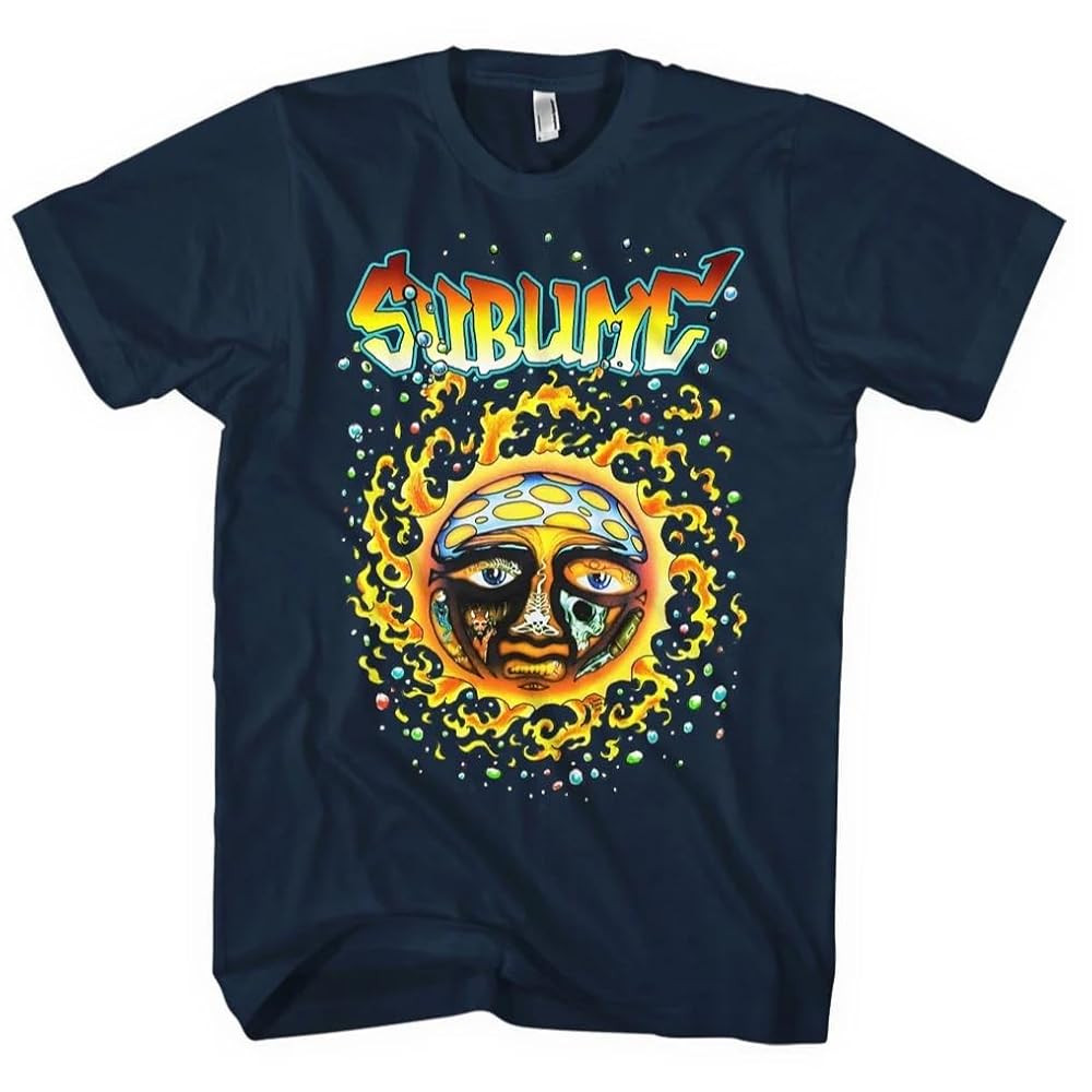 Sublime Men's Sun Solar Burst Slim-fit T-Shirt Navy | Officially Licensed Merchandise | Amazon (US)