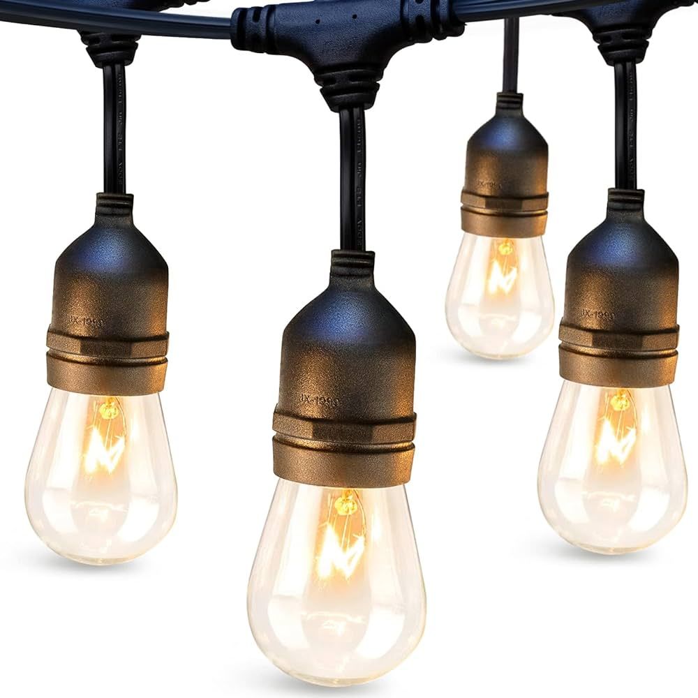 addlon 24FT Outdoor String Lights Commercial Grade Weatherproof Strand Edison Vintage Bulbs, ETL ... | Amazon (US)