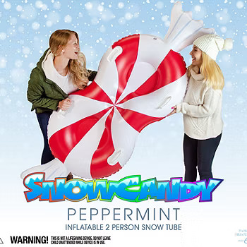 Pool Candy Peppermint Rider Inflatable Snow Sled | JCPenney