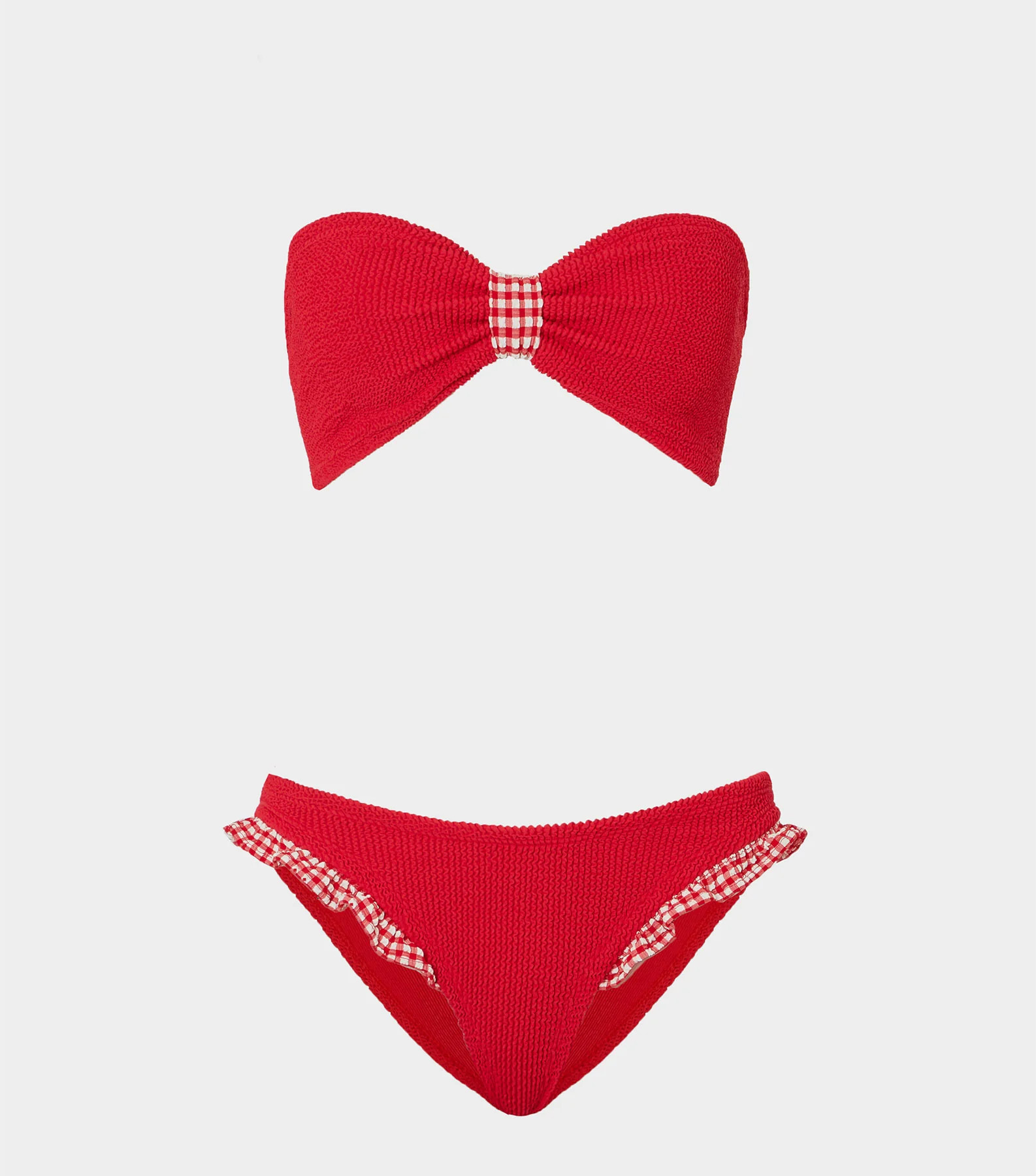 Jean Bikini - Red Gingham | One Size Swimwear | Hunza G - Red Gingham / One size | HUNZA G