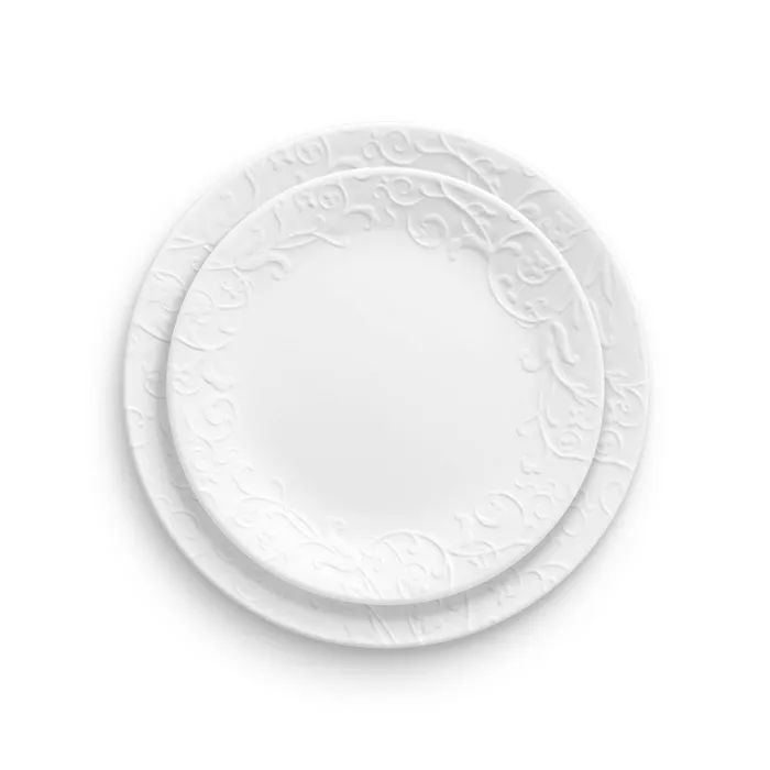 Corelle 18pc Vitrelle Embossed Bella Faenza Dinnerware Set White | Target