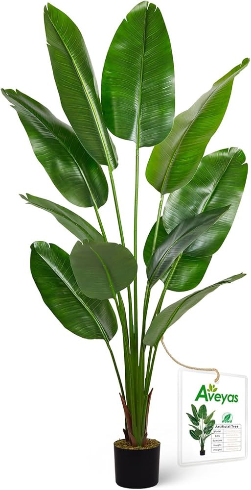 Aveyas 6ft Artificial Bird of Paradise Tree for Home Decor, 6 Feet Faux Floor Plant Fake Silk Ban... | Amazon (US)