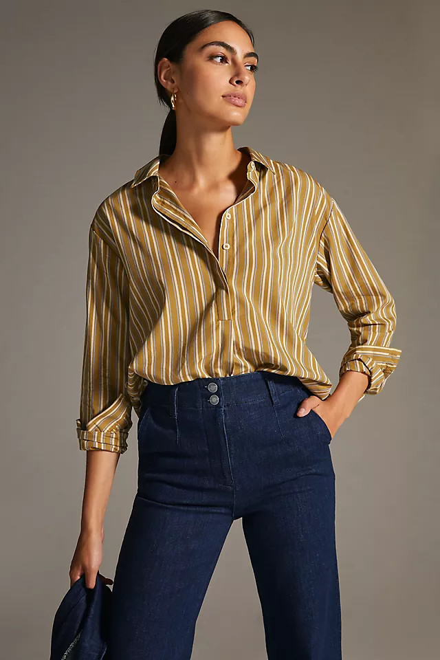 By Anthropologie Side-Button Tunic Blouse | Anthropologie (US)