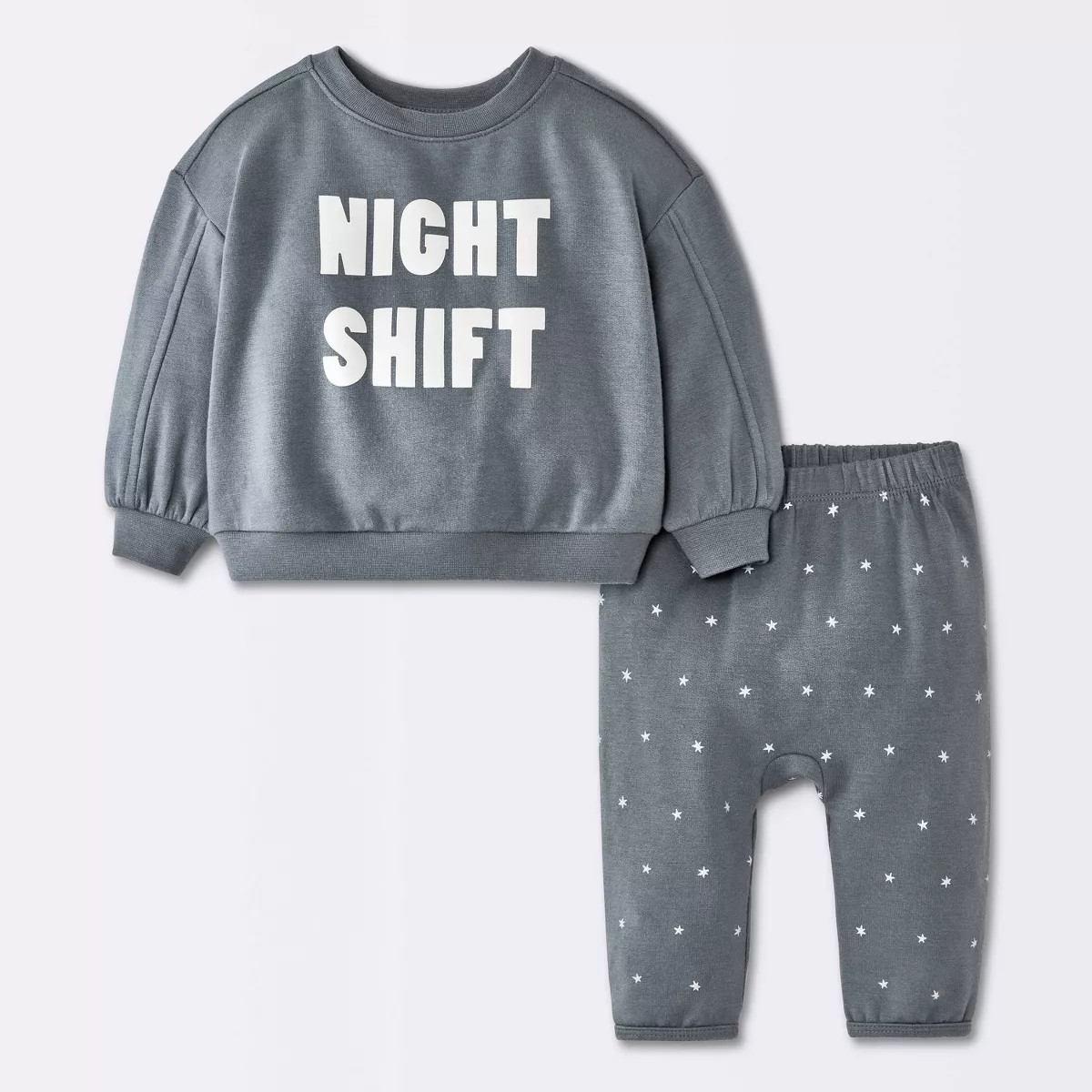 Baby Boys' 2pc Night Shift Stars Graphic Modal French Terry Sweatshirt and Pants Set - Cloud Isla... | Target