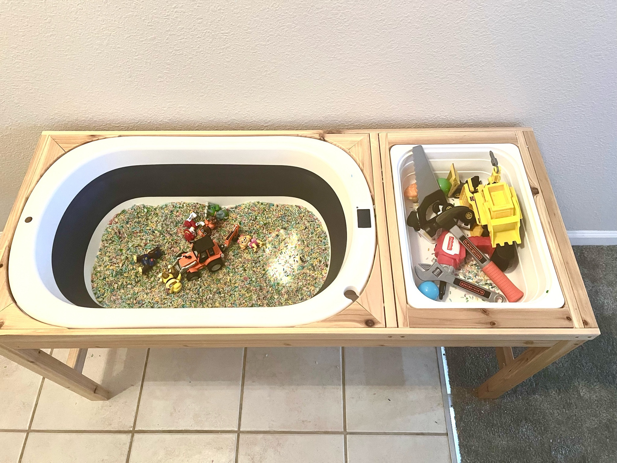 Kids sensory table. We filled it with colored rice that we made. 

#sensorytable #kidssensory

#LTKkids #LTKbaby #LTKMostLoved