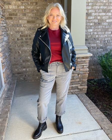 A moto jacket levels up any outfit and this one is under $50!
#motojacket
#fauxleather
#walmart
#walmartfashion
#affordablefashion
#affordablestyle
#chelseaboots
#falloutfit
#outfitinspiration
#over50
#over40
#fashionover50
#fashionover40
#over50andfabulous
#fall2022


#LTKunder100 #LTKSeasonal #LTKunder50