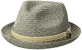 Bailey of Hollywood Men's Pelly Braided Fedora Trilby Hat, Gray, S | Amazon (US)