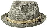 Bailey of Hollywood Men's Pelly Braided Fedora Trilby Hat, Gray, S | Amazon (US)