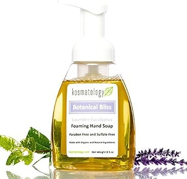 Kosmatology Botanical Bliss (Lavender-Eucalyptus) Organic Foaming Hand Soap, 8.5 fl oz | Amazon (US)