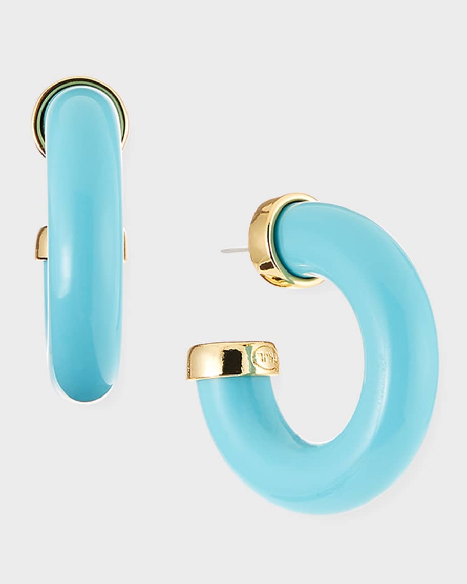 Resin C-Hoop Earrings, Turquoise | Neiman Marcus