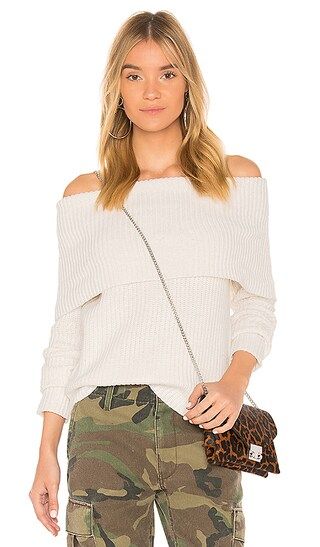 Bardot Zipper Knit Sweater in Ivory | Revolve Clothing