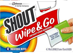 Shout Wipe and Go Instant Stain Remover, for On-the-Go Laundry Stains, 12 Count - Pack of 12 (144... | Amazon (US)
