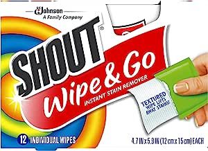 Shout Wipe and Go Instant Stain Remover, for On-the-Go Laundry Stains, 12 Count - Pack of 12 (144... | Amazon (US)
