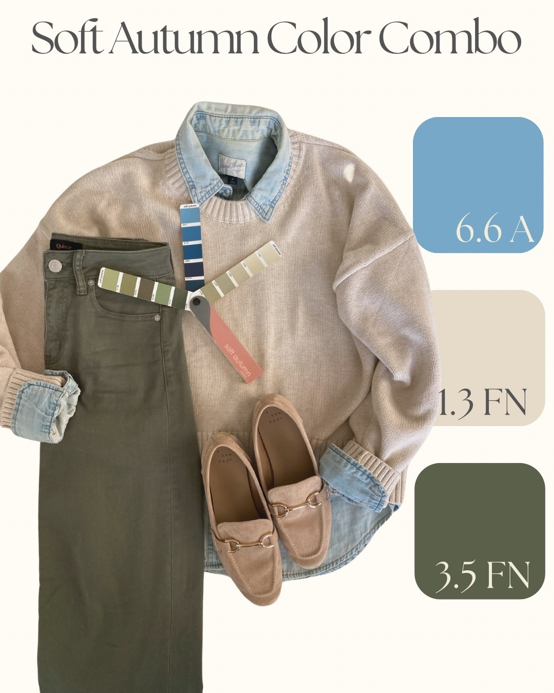 Soft Autumn color combination
Soft Autumn outfit ideas
Quince sweater in “speckled beige” color
Quince jeans in “Loden green"



#LTKOver40 #LTKPetite #LTKootd
