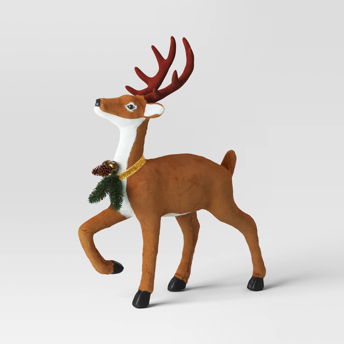 17" Flocked Deer with Greenery Animal Christmas Sculpture - Wondershop™ Brown | Target