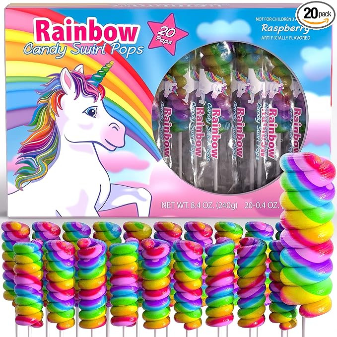 Unicorn Lollipops Individually Wrapped 20pk- Unicorn Party Favors - Unicorn Candy For Unicorn Goo... | Amazon (US)