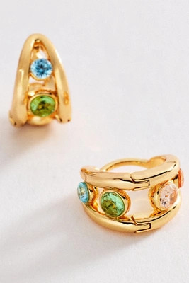 Split Crystal Huggie Hoop Earrings | Anthropologie (US)