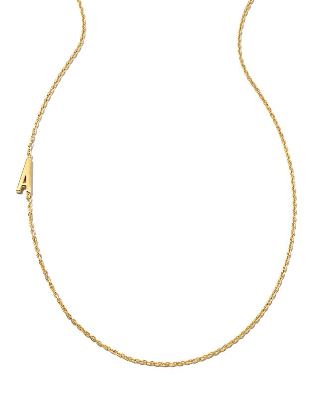 Letter A Inline Initial Necklace in 18k Gold Vermeil | Kendra Scott