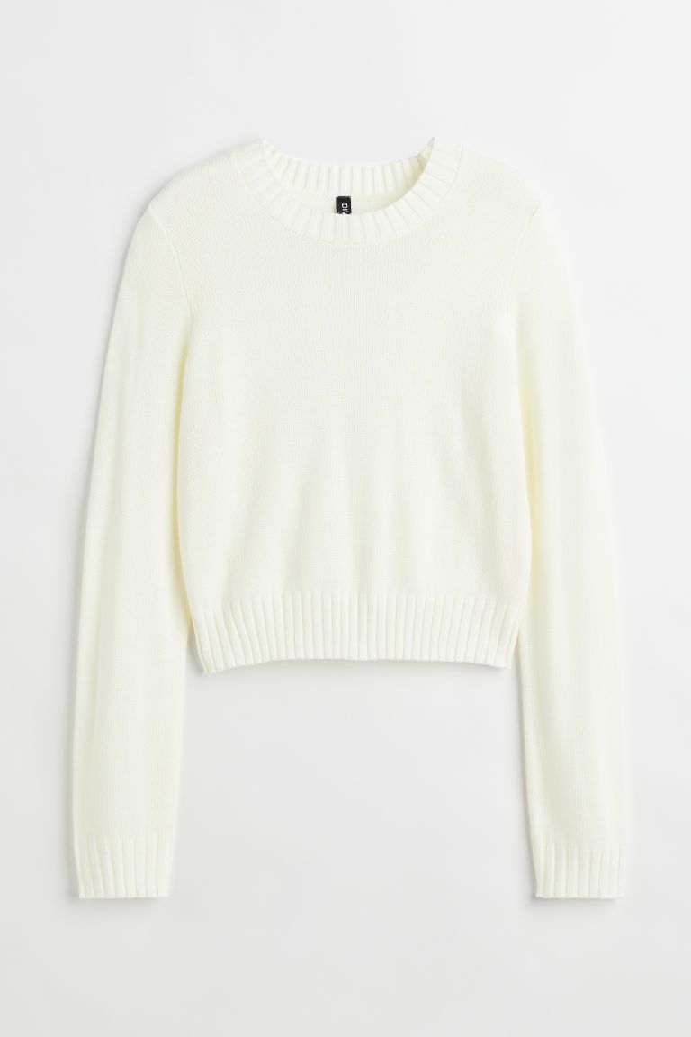 H & M - Fine-knit jumper - White | H&M (UK, MY, IN, SG, PH, TW, HK)