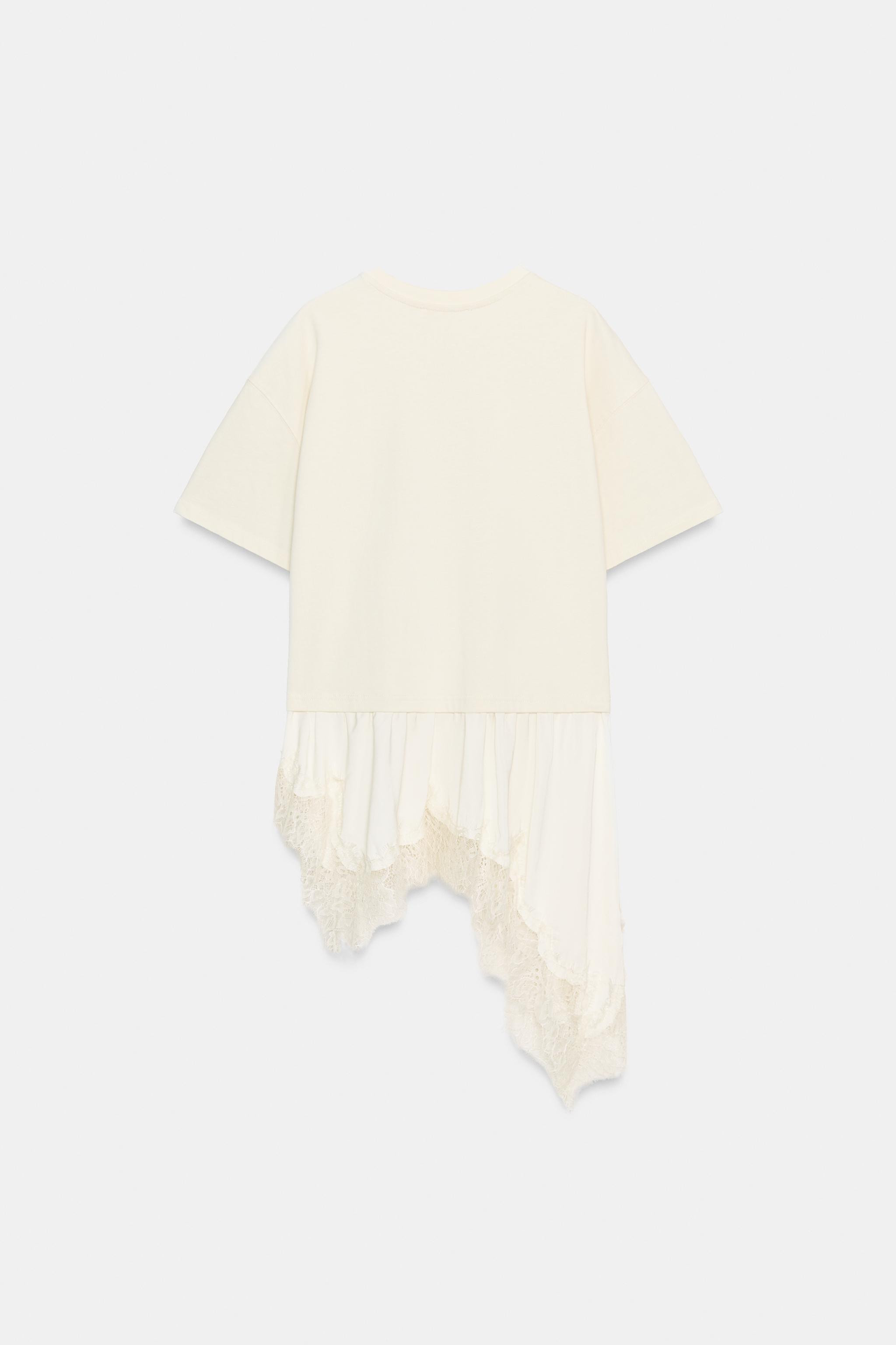 COMBINATION LACE T-SHIRT | Zara US