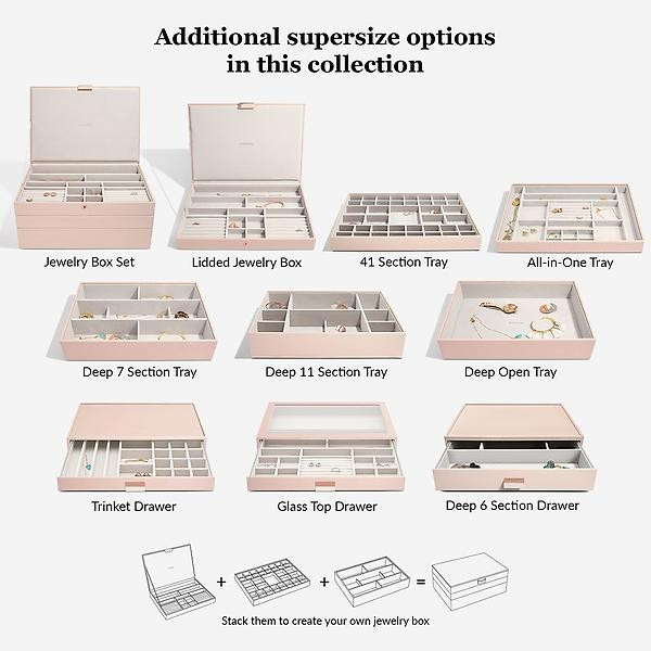 Stackers Supersize Glass Top Drawer Blush | The Container Store