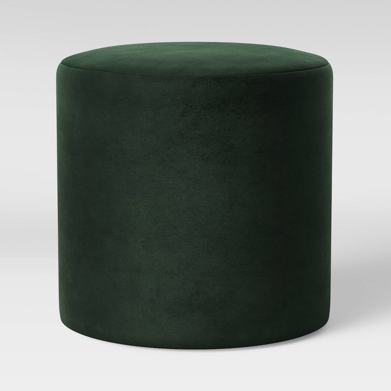 Bodrum Round Upholstered Ottoman Velvet Forest Green - Project 62&#8482; | Target