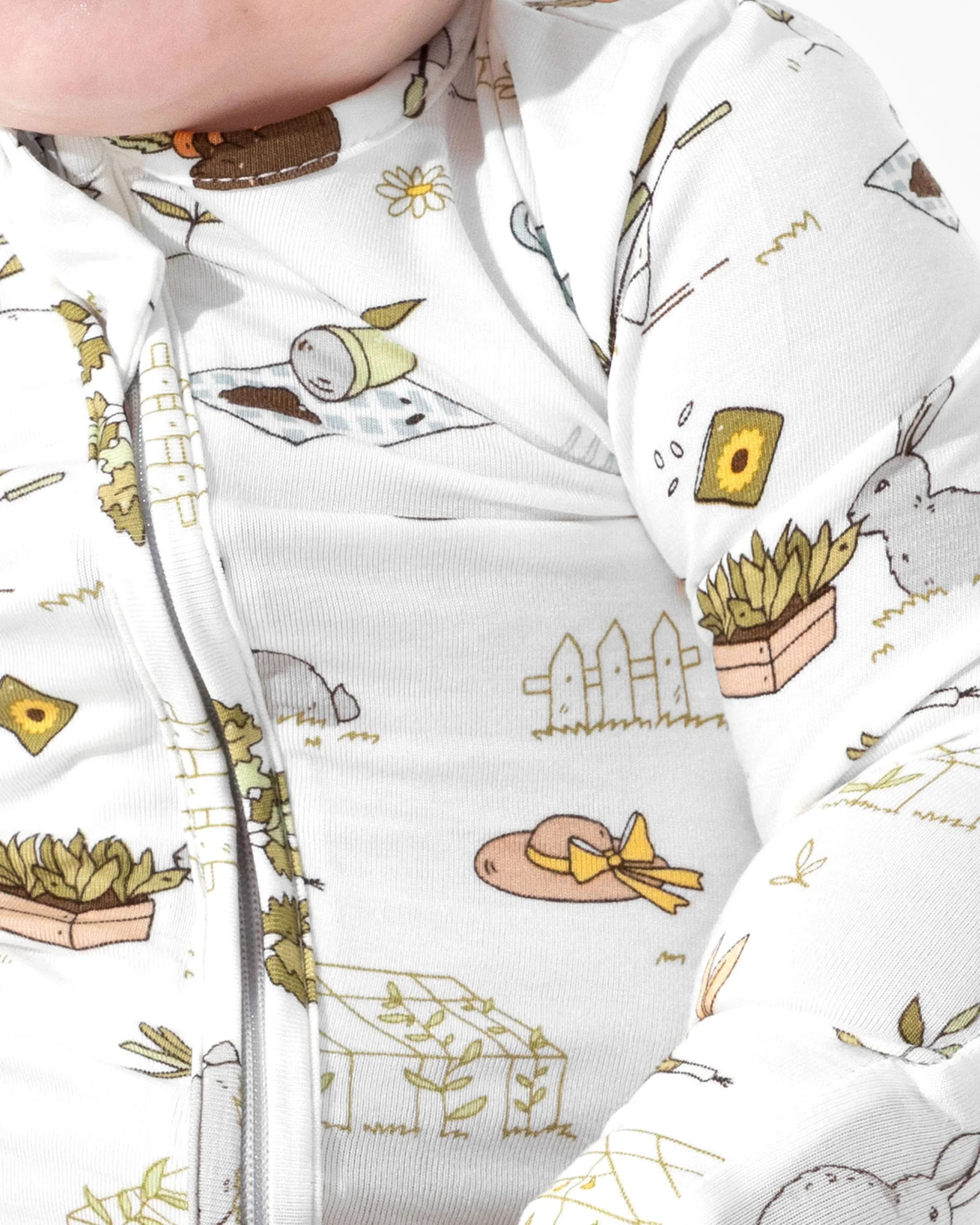 Bunny Garden Bamboo Convertible Footie | Bellabu Bear