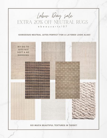Shop some of my favorite neutral rug picks on sale right now!! 

#LTKsalealert #LTKFind #LTKhome
