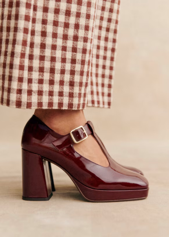 Monique High Mary Janes - Patent Purple - Bovine leather - Sézane | Sezane Paris - US