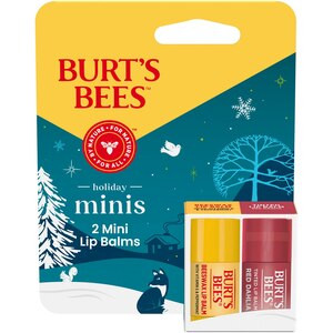 Burt’s Bees Holiday Minis Lip Balm Gift Set, Original Beeswax and Tinted Red Dahlia | CVS Health