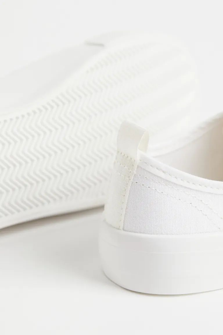 New ArrivalSneakers in cotton canvas with lacing at front and loop at back. Canvas lining, canvas... | H&M (US)