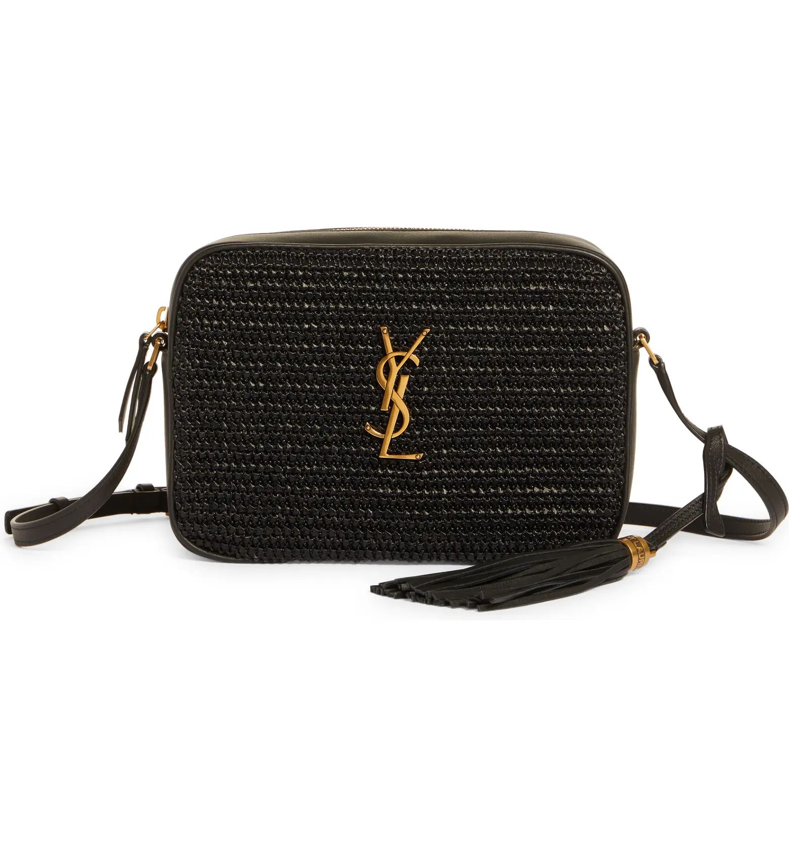 Medium Lou Raffia & Leather Camera Bag | Nordstrom