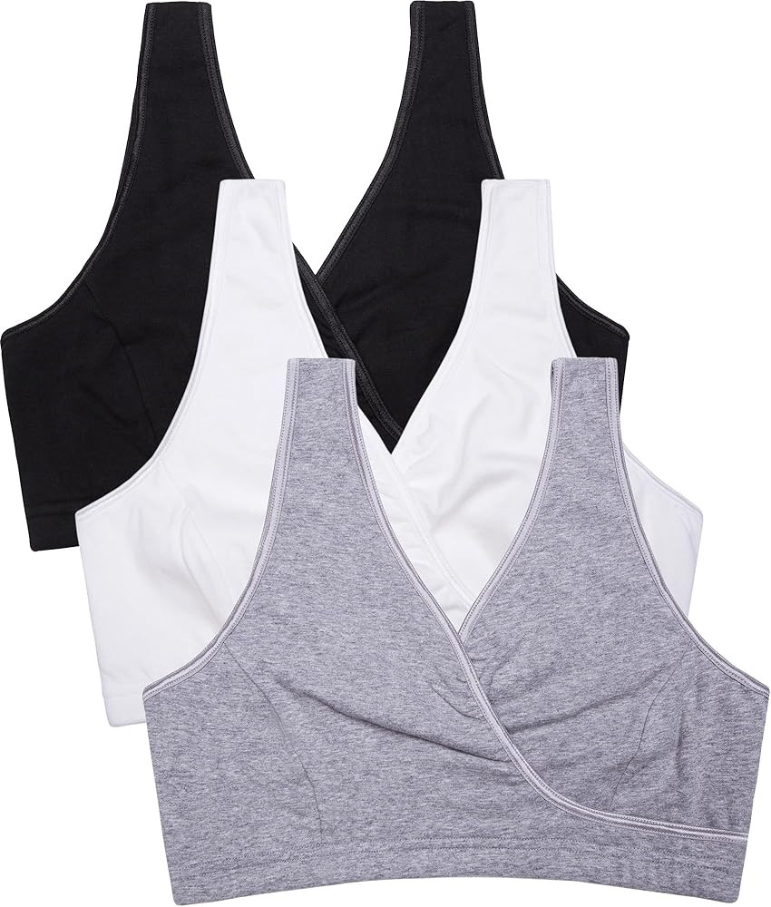 CAKYE 3 Pack Maternity Nursing Sleep Bra Breastfeeding Cotton Bralette | Amazon (US)