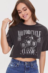 Motorcycle Graphic Cropped Tee | Forever 21 (US)