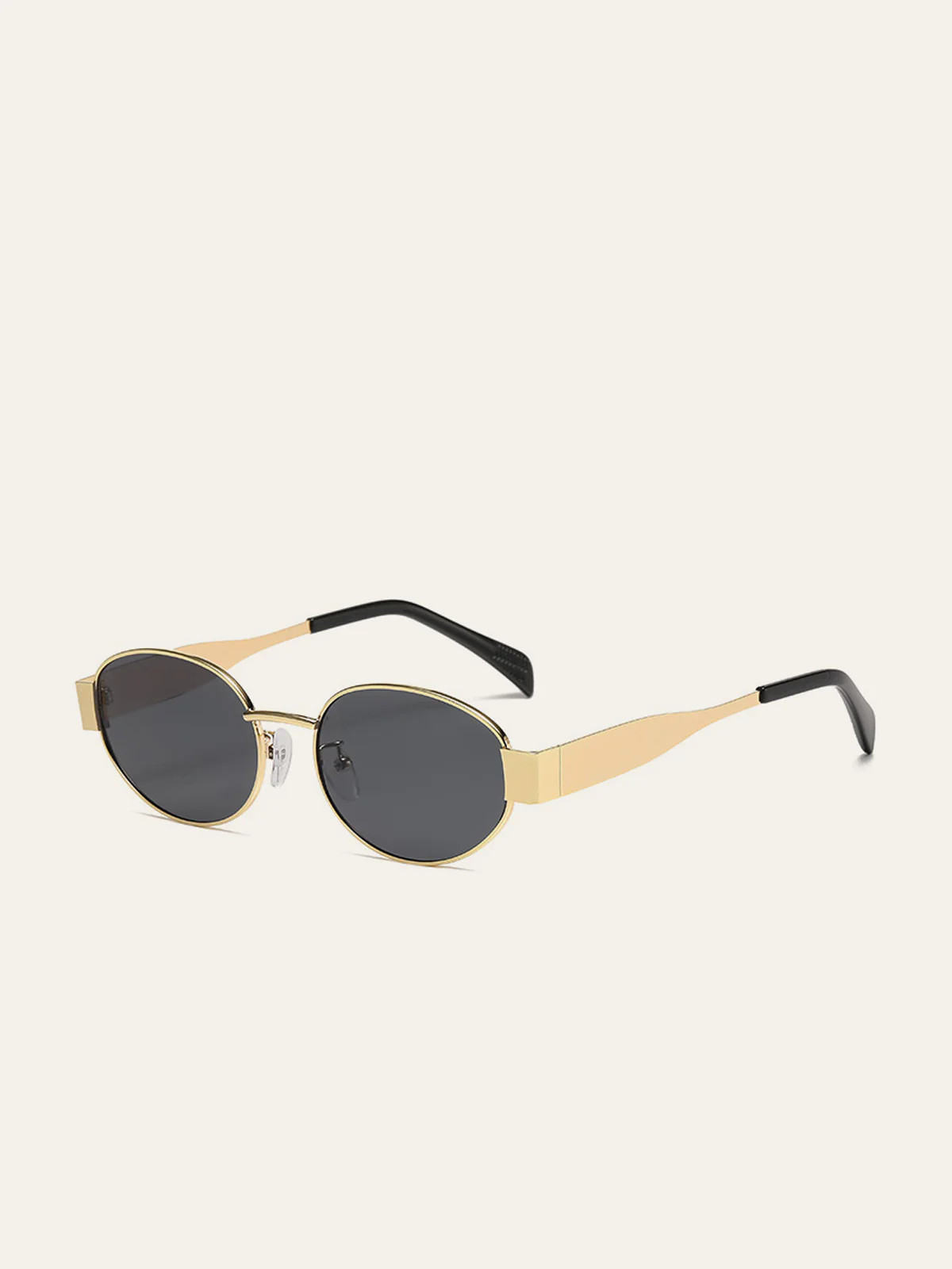 Gold-Trim Oval Sunglasses | Commense