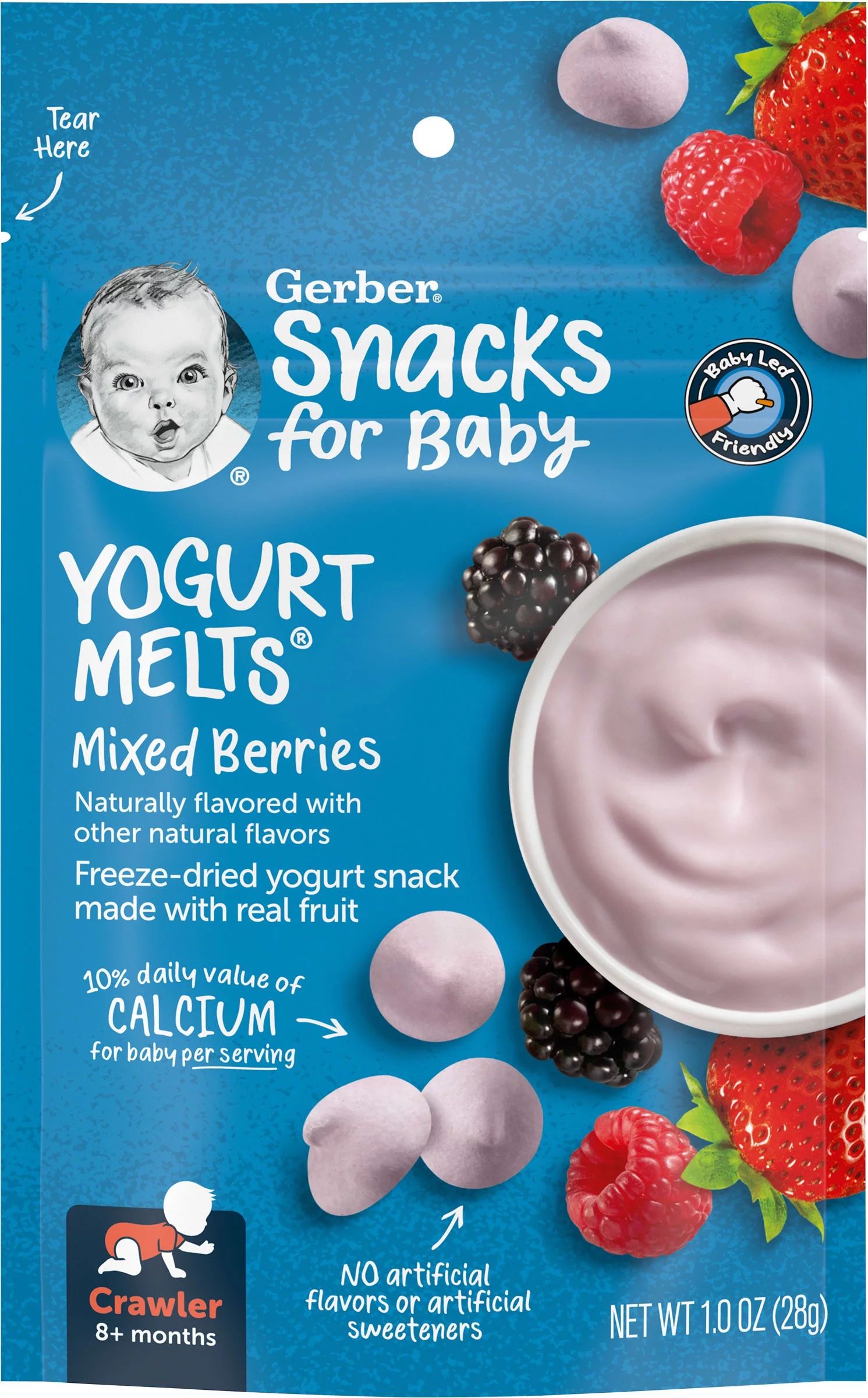 Gerber Snacks for Baby Yogurt Melts, Mixed Berries, 1 oz Bag | Walmart (US)