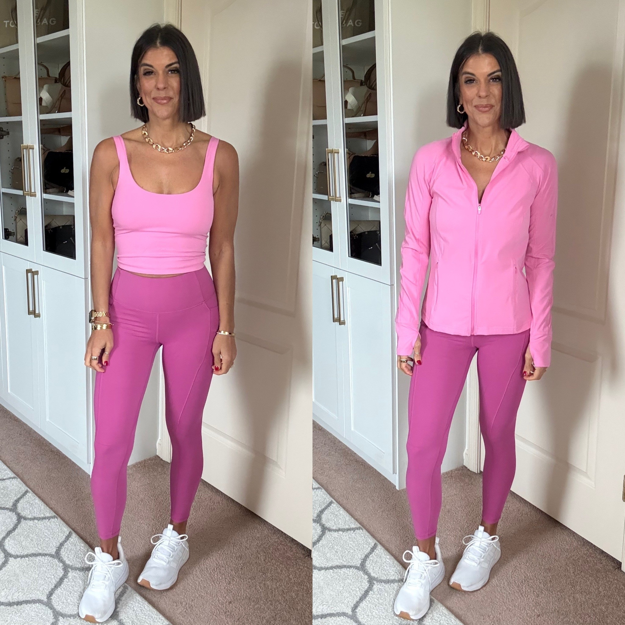 New Walmart finds!!  Size xs in tank built in bra and xs in leggings. Size small in zip up jacket. 

#LTKHoliday #LTKselfcare #LTKFindsUnder100