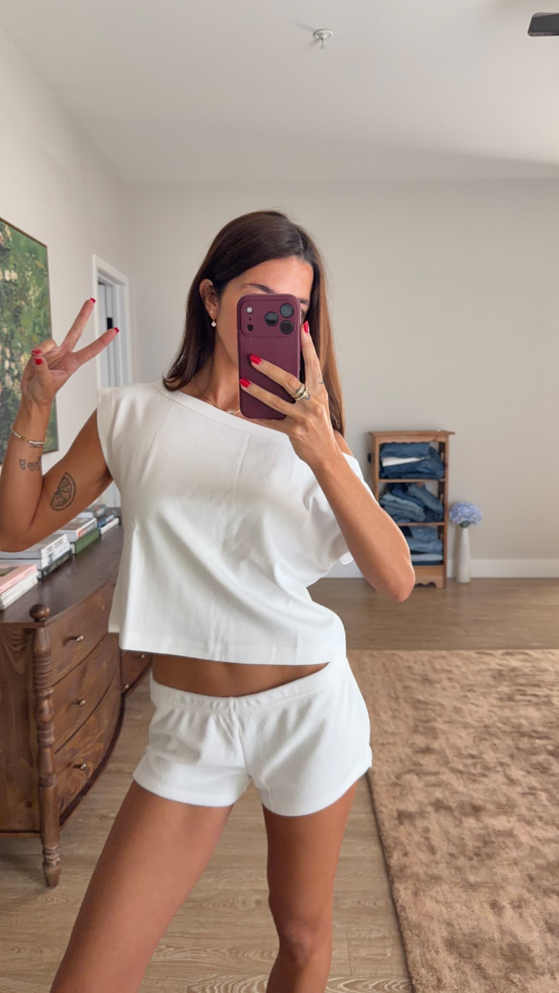 Spring white cozy outfit! S top and S shorts 

#LTKMothersDay #LTKgrwm #LTKdayinmylife