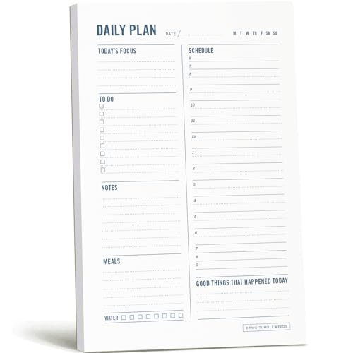 Daily Planner Notepad with Hourly Schedule - ADHD Planner, Time Block Planning Pad, Desktop To Do List, College Supplies - 6 x 9” - 50 Undated Sheets | Amazon (US)