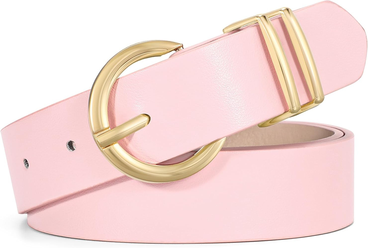 WHIPPY Women Leather Belt Fashion Design belt Gold Buckle Ladies Belt for Jeans Pants Dresses | Amazon (US)