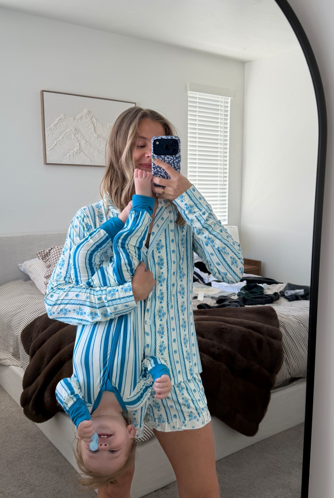 In my jammers matching sets for mom and baby boy🫐🪁🐟🦕💙