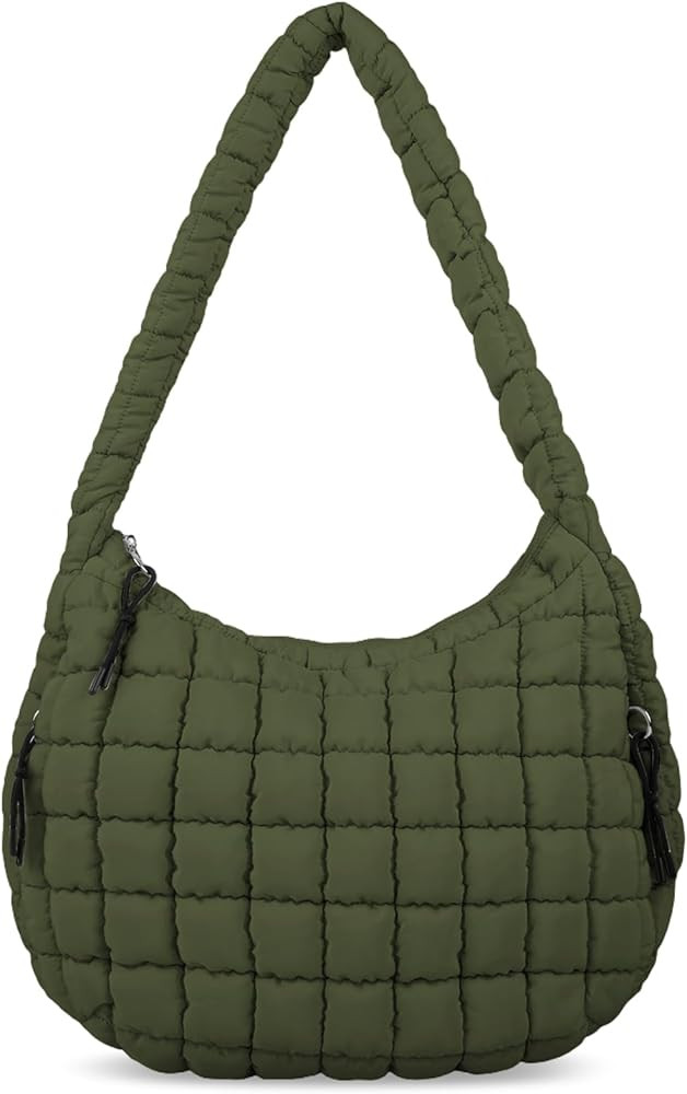 Quilted Puffer Tote Bag for Women Large Quilted Crossbody Bag Lightweight Nylon Puffy Quilted Car... | Amazon (US)