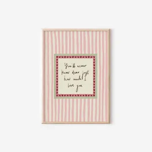 FRAMED You'll Never Know Dear How Much I Love You Print: Pink Green Nursery Decor Homely Wall Art... | Etsy (US)