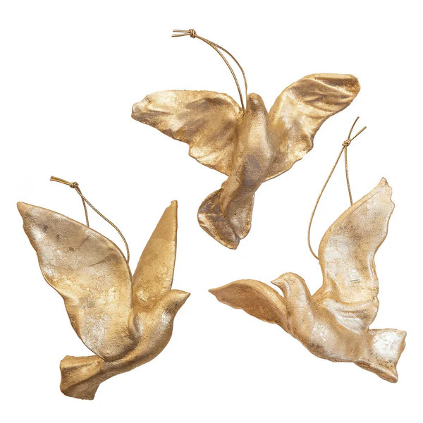 Trio of Sculpted Gilded Doves | Fig and Dove
