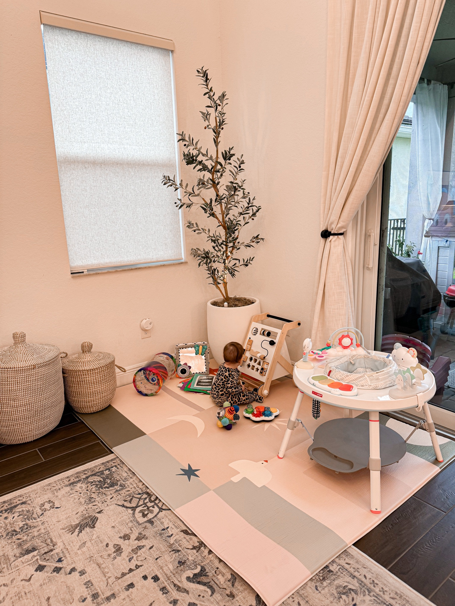 Laylas new baby corner in the living room  // while we opt out of baby playpens they are still great to do if you choose I linked good ones below 

#LTKKids #LTKBaby #LTKBump